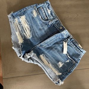 Lovers + Friends Distressed Denim Shorts Size 29